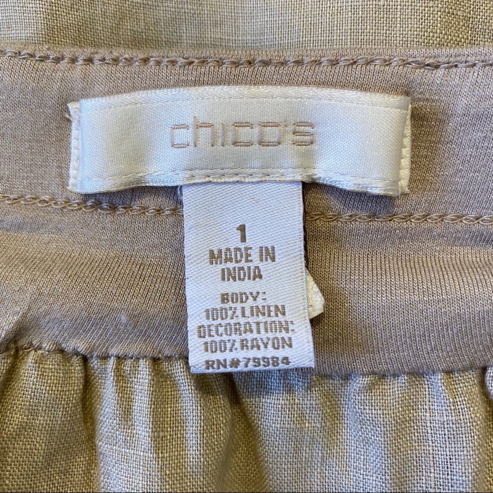 CHICO’S 1 ⚜️Gorgeous⚜️ Linen Skirt with Fringe Hem - Picture 7 of 7